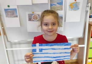 Flaga Grecji w wykonaniu Gabi.